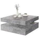 Les tendances - table basse carree pivotante - panneau de particules - decor beton gris clair - classique ... Les tendances - table basse carree pivotante - panneau de particules - decor beton gris clair - classique ...