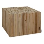 Table basse carr�e teck massif fonc� heavy