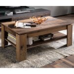 Les tendances - table basse double plateau décor bois vieilli - linda Les tendances - table basse double plateau décor bois vieilli - linda
