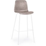 Tabouret bar simili cuir beige et pieds blanc kyra - lot de 2