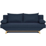Les tendances - teijo banquette convertible 3 places avec coffre de rangement - tissu bleu - l 190 x ...