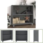 The living store buffet hamar gris fonc 85x35x80 cm bois massif de pin - buffet - meuble de rangement ...