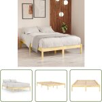 Les tendances - the living store cadre de lit sans matelas bois massif 140x200 cm - cadre de lit - lit ...
