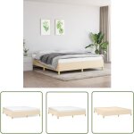 Les tendances - the living store cadre de lit sans matelas cr�me 160x200 cm tissu - cadre de lit - lit ...