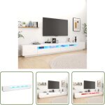 Les tendances - the living store meuble tv avec lumi�res led blanc 300x35x40 cm - meuble tv - meuble ...