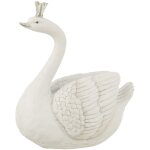 Tirelire cygne r�sine blanc et argent konia