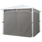 Toolport - rideaux (set de 4 toiles) pour tonnelle de jardin sunset deluxe 3x3 m, gris