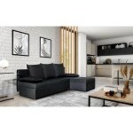 Tendencio - canap� d'angle convertible giani noir