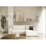 Tendencio - canap d'angle convertible letto angle droit blanc cass