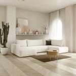 Tendencio - canap d'angle panoramique convertible letto en u blanc casse