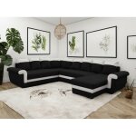 Tendencio - canap� panoramique convertible lattia noir et blanc