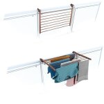 Tendoir de balcon rabattable, s�choir � linge pour rambarde ext�rieur r�sistant foxydry duo, pour terrasses, ...