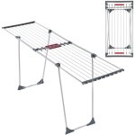 Tendoir a linge 20 metres, support de sechage sur pieds, sechoir pliable pour maximiser l'espace de sechage, ...
