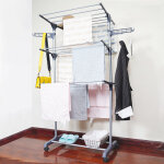 Étendoir linge intérieur sur 3 niveau, séchoir à linge extensible pliable Étendoir linge intérieur sur 3 niveau, séchoir à linge extensible pliable