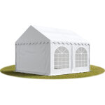 Tente barnum de rception 4x4 m premium bches amovibles pvc 750 n blanc + cadre de sol jardin