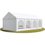 Toolport - tente barnum de rception 4x8 m premium bches amovibles pvc 750 n blanc + cadre de sol jardin ...