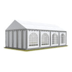 Toolport - tente barnum de rception 4x8 m ignifugee premium bches amovibles pvc 750 n gris - blanc ...