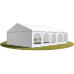 Toolport - tente barnum de rception 5x10 m premium bches amovibles pvc 750 n blanc + cadre de sol jardin ...