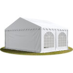 Toolport - tente barnum de rception 5x5 m premium bches amovibles pvc 750 n blanc + cadre de sol jardin ...