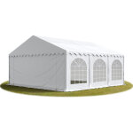 Tente barnum de rception 5x6 m premium bches amovibles pvc 750 n blanc + cadre de sol jardin