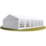 Tente barnum de rception 6x12 m premium bches amovibles pvc 750 n blanc + cadre de sol jardin