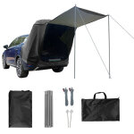 Tente de camping avec auvent � l'arri�re du camping - car, tente d'extension de toit, parasol et tente ...