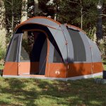 Vidaxl - tente de camping tunnel 3 personnes gris et orange impermable