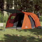 Tente de camping tunnel 4 personnes gris et orange imperm�able