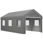 Tente garage carport dim. 6l x 2, 95l x 2, 78h m acier galvanis pe haute densit 2 portes 6 fentres ...