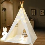 Freosen - tente de jeu tipi avec guirlande tente grande intérieure extérieure blanc toile indian teepee ... Freosen - tente de jeu tipi avec guirlande tente grande intérieure extérieure blanc toile indian teepee ...