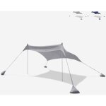 Tente de plage protection uv parasol portable 2. 3 x 2. 3 m formentera - gris