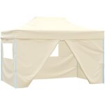 Tente pliable avec 4 parois lat�raux 3 x 4, 5 m blanc cr�me