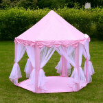 Tente pliable portative de jeu pour enfants princesse pop up chateau filles jouet tente (rose) pour maison ...