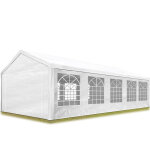Carpasol - tente de rception 4x10 m pavillon barnum blanc bche pe 350 n impermable tente de jardin ...