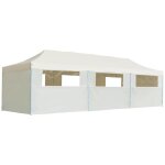 Tente de réception pliable avec 8 parois 3x9 m blanc cassé Tente de réception pliable avec 8 parois 3x9 m blanc cassé