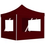 Tente de rception pliable avec parois aluminium 2x2 m bordeaux vidaxl