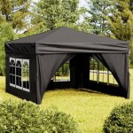 Tente de r�ception pliable avec parois noir 3x3 m
