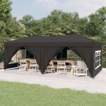 Tente de réception pliable style moderne - tonnelle barnum - pavillon de jardin - avec parois anthracite ... Tente de réception pliable style moderne - tonnelle barnum - pavillon de jardin - avec parois anthracite ...