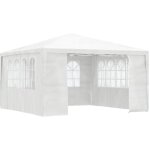 Maison chic - tente de rception tonnelle de rception barnum avec parois latrales 4x4 m blanc 90 g ...