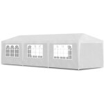 Maison chic - tente de r�ception tonnelle de jardin barnum - 3 x 9 m blanc