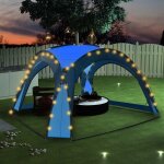 Maison chic - tente de rception tonnelle de jardin barnum avec led et 4 parois 3, 6x3, 6x2, 3 m bleu ...