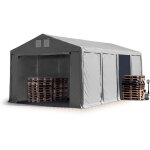 Tente de stockage 5x8 m entrep�t hall de stockage b�che pvc 850 n gris 100% imperm�able abri porte zipp�e ...