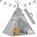 Tente tipi pour enfant avec lumires nukido - gris