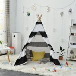 Tente tipi pliable pour enfants - tente de jeu pour fille et gar�on - - en toile blanche - jouet pour ...