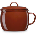 Terra casserole cuisson avec couvercle 14 cm, acier �maill� 2 l, induction, vintage marron - briebe