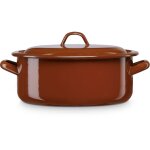 Terra faitout � induction 16cm, marmite 1, 4 l avec couvercle acier �maill� tous feux marron - briebe ...