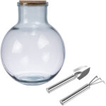 Table passion - terrarium et outils aran 31 cm en verre recycl