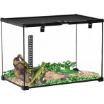 Terrarium en verre - vivarium reptiles & batraciens - habitat tortue - couvercle grillag coulissant ...