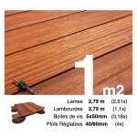 Terrasseenbois. fr - kit complet terrasse bois exotique padouk pour 1 m ? lames 2, 75 m, lambourdes ...