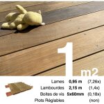 Terrasseenbois. fr - kit terrasse bois exotique ipe pour 1 m ? lames 0, 95 m, lambourdes 1, 55 m et ...